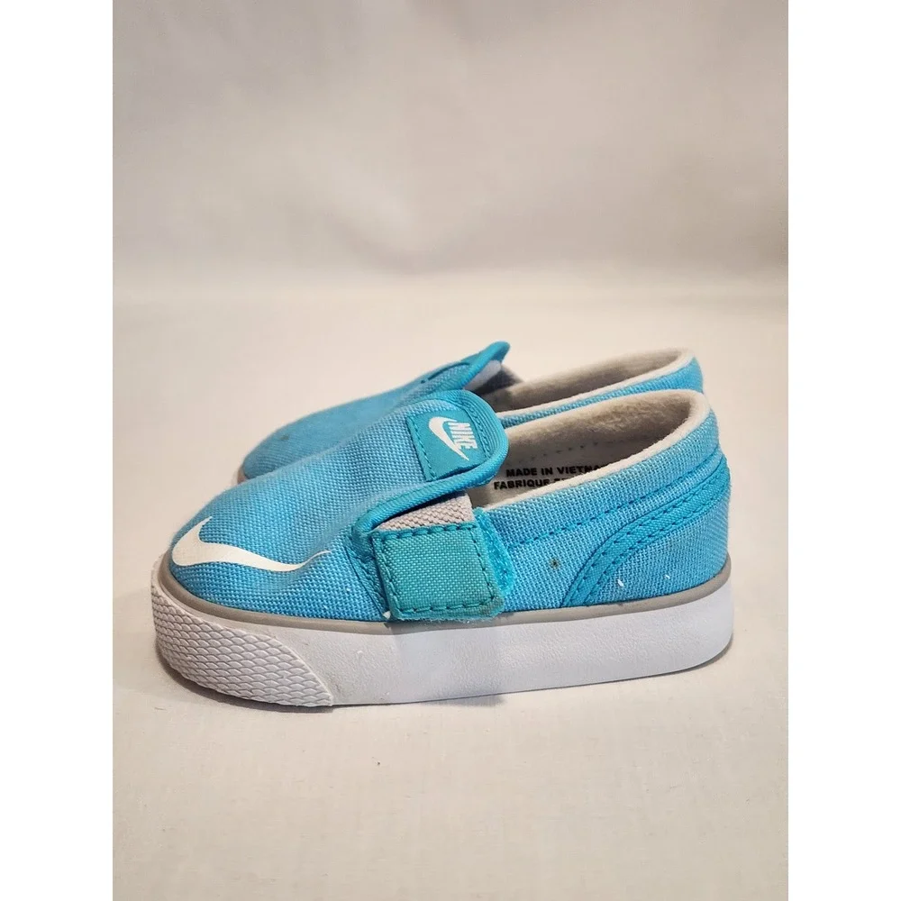 Nike Court Royale Toddler 3C  Blue Canvas Slip On Sneakers 719746-400